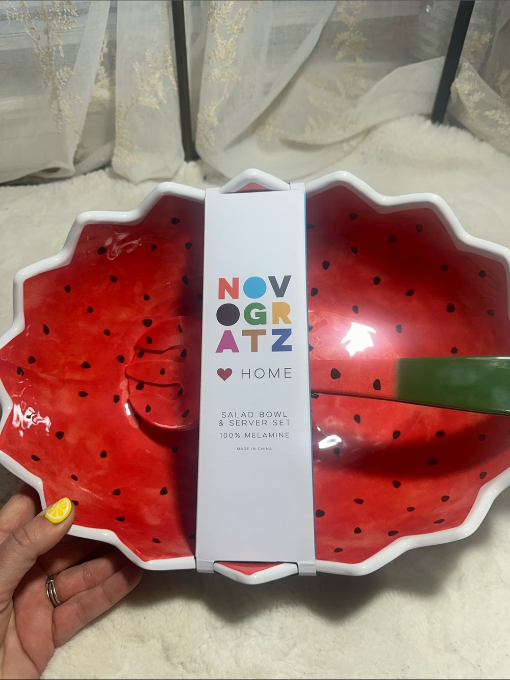 Novogratz melamine watermelon salad and server set